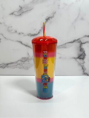 Walt Disney World Rainbow Ombre Tumbler with Straw